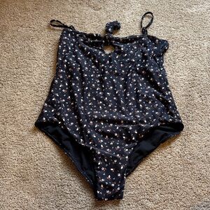 Billabong Black Floral One Piece Swimsuit